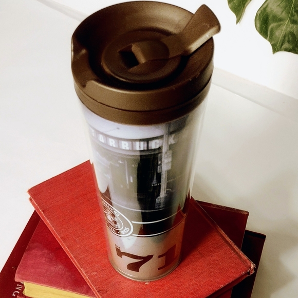 Tall Starbucks 1971 Pike Place 16 oz Thermal Lidded Travel Cup - Picture 8 of 12